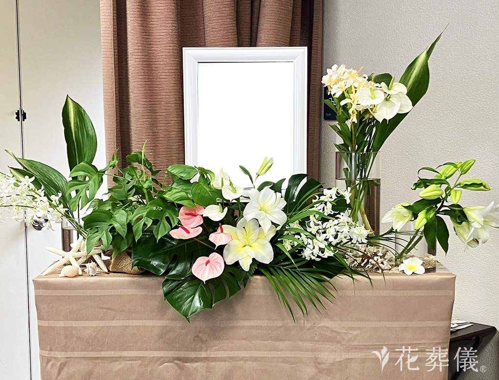 末日聖徒イエス・キリスト教会で葬儀を行ったお客様の祭壇写真02